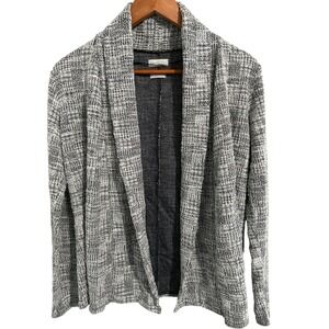 Van Heusen Black and White Open Front Textured Knit Jacket Women's Size Small